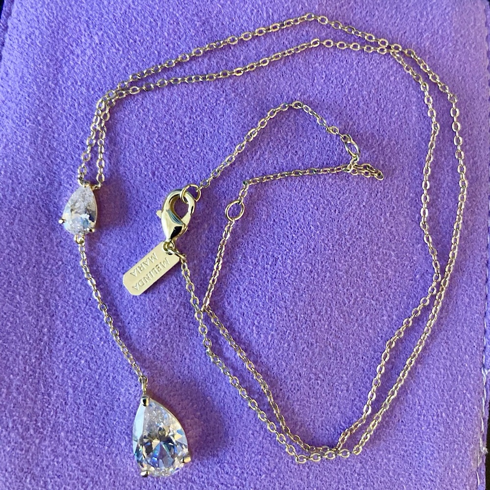 Melinda Maria “I Gotta Have That” Necklace in Gold & White Diamondettes